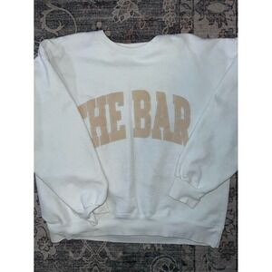 The Bar Tan/White Varsity Crew Sweatshirt